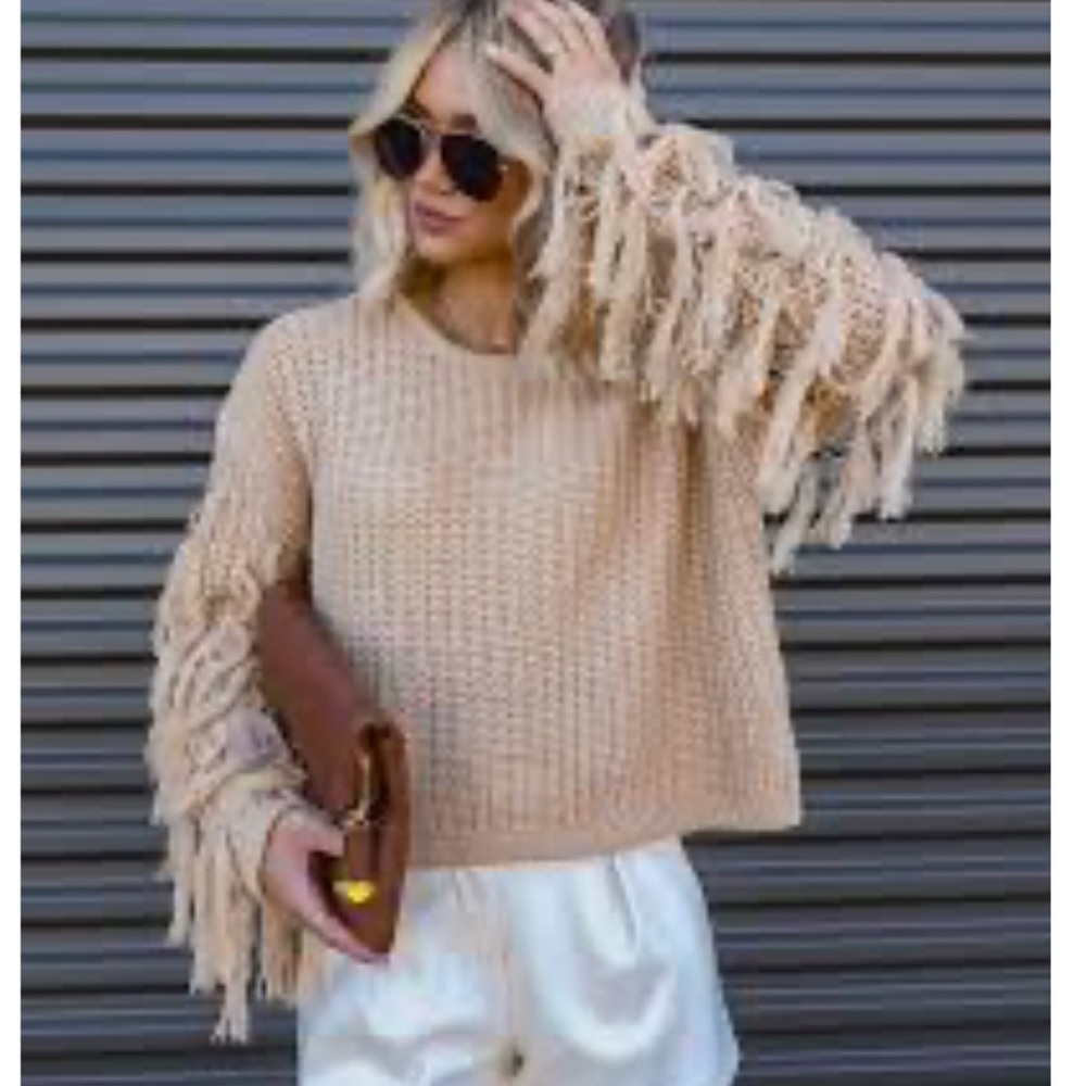 Vici Bowman Fringe Sleeve Sweater